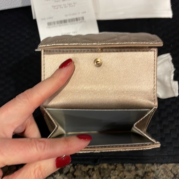 NIB Lady Dior Lotus Wallet in Metallic Gold - Picture 6 of 16